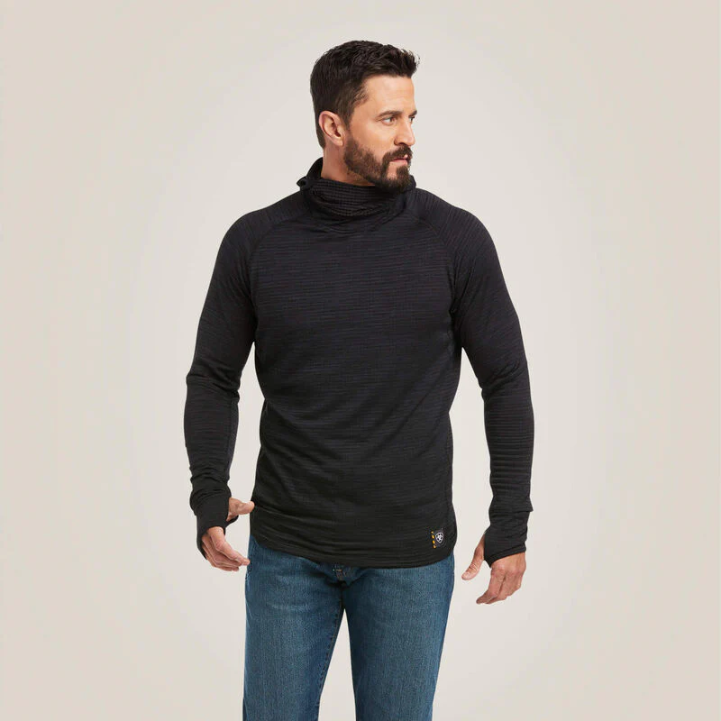 Ariat Men's Rebar Gridwork Balaclava Base Layer - Black