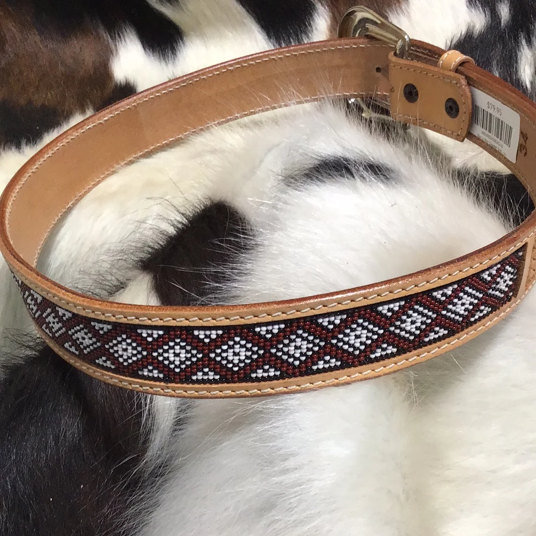 Men's Red Beaded Belt - Image 2