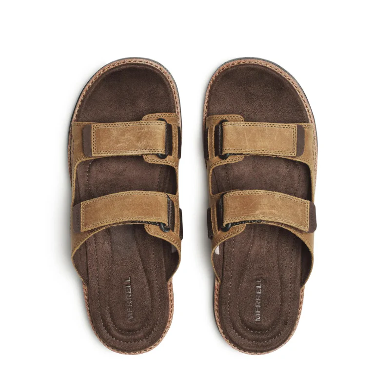 Merrell Men's Cove Leather Slide Sandal- Coffee - Image 3
