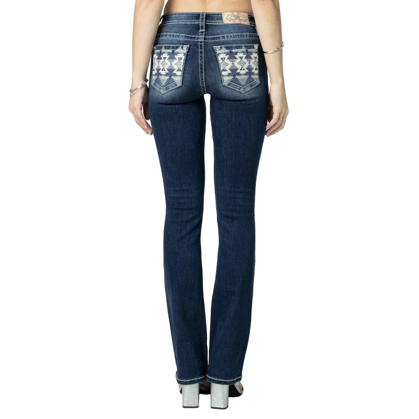 Miss Me Women's Aztec Haze Mid Rise Bootcut Jeans - Dark Wash - Image 3