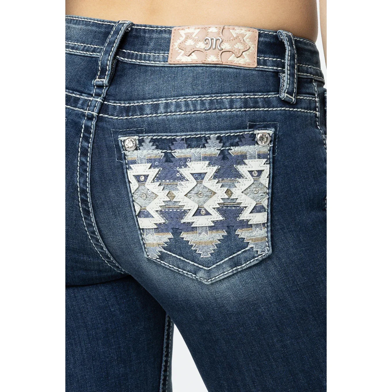 Miss Me Women's Aztec Haze Mid Rise Bootcut Jeans - Dark Wash - Image 5
