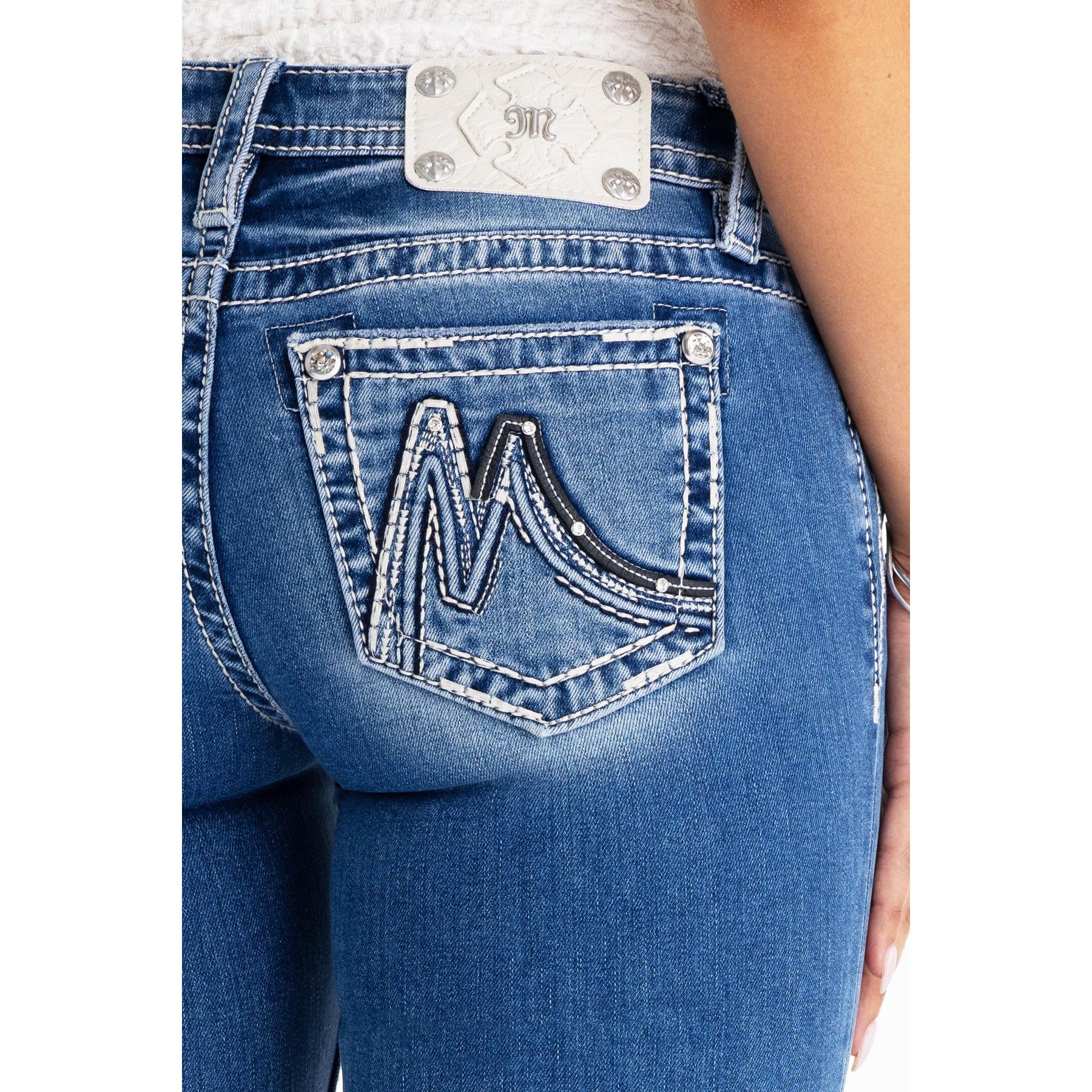 Miss Me Women's Mid Rise Maddox Boot Cut Jeans - Medium Wash - Image 5