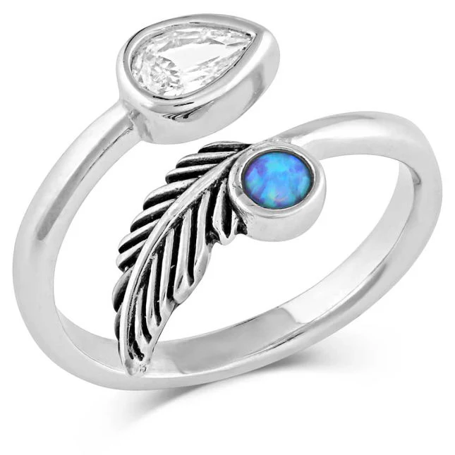 Montana Silversmith Balance Of Nature Opal Cubic Zirconia Open/Wrap Ring
