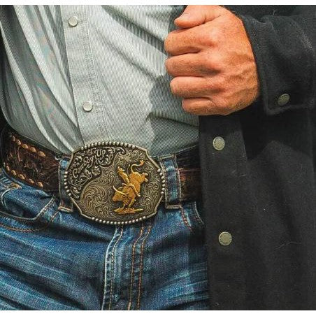 Montana Silversmiths Cowboy Up Bullrider Buckle - Image 2