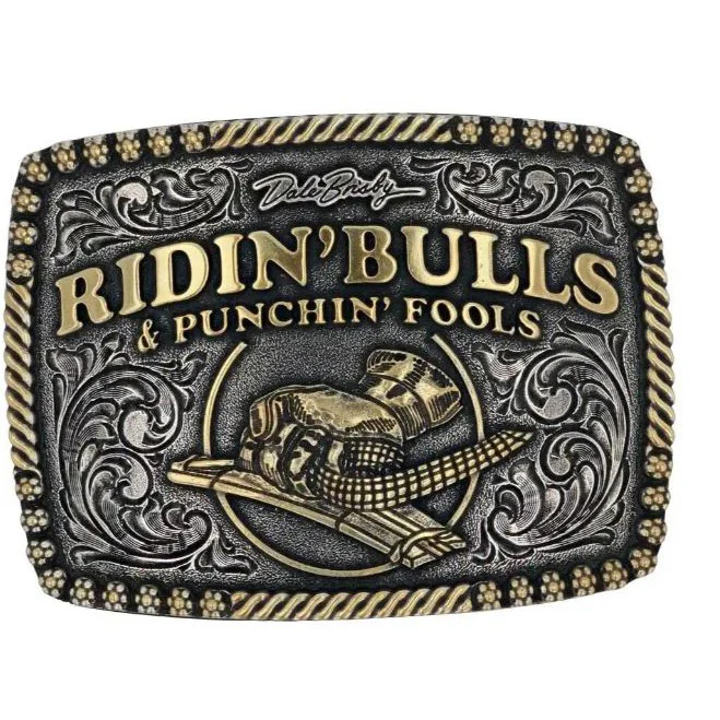 Montana Silversmiths Dale Brisby Bulls and Punchin Fools Attitude Buckle