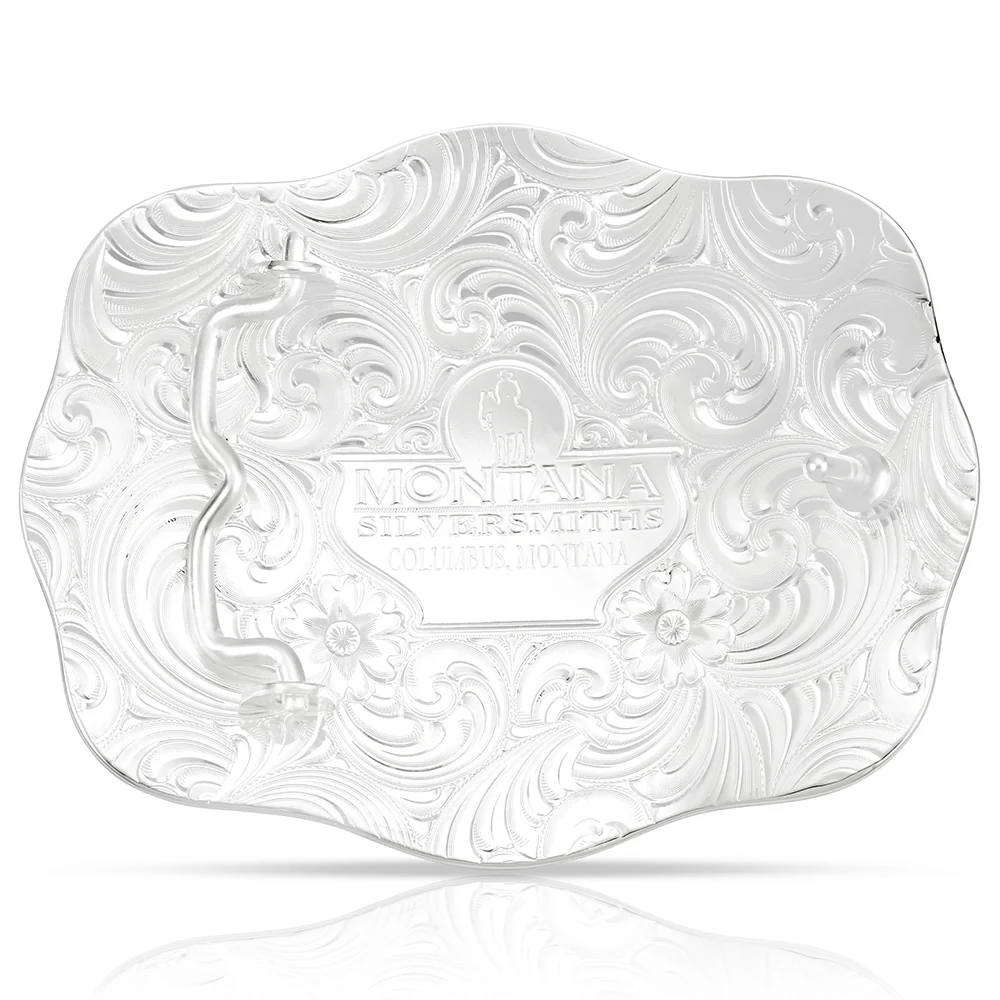 Montana Silversmiths Men's Four Star Filigree Edge with Christian Cowboy Buckle - Image 2