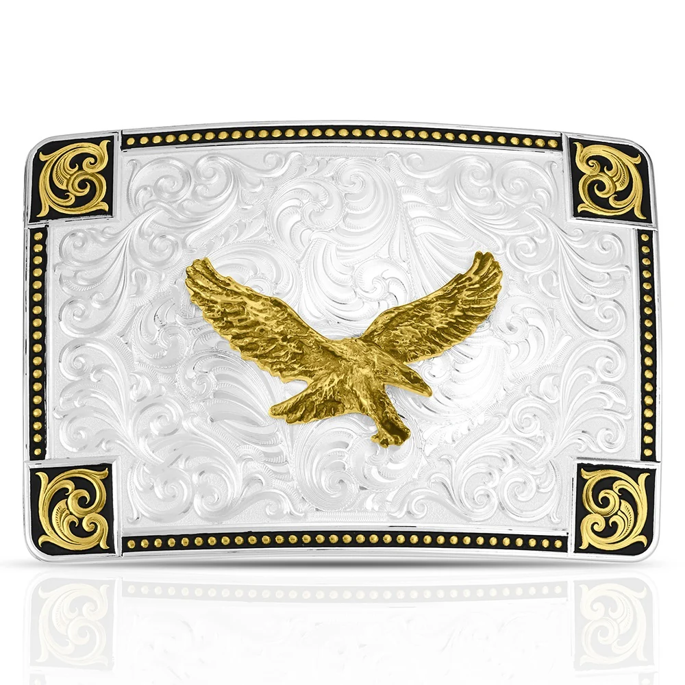 Montana Silversmiths Men's Sierra Forge with Eagle with Filigree Corner Buckle