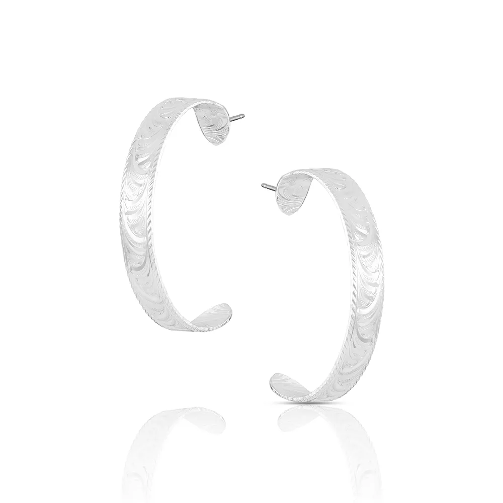 Montana Silversmiths Olivia's Reins Hoop Earrings