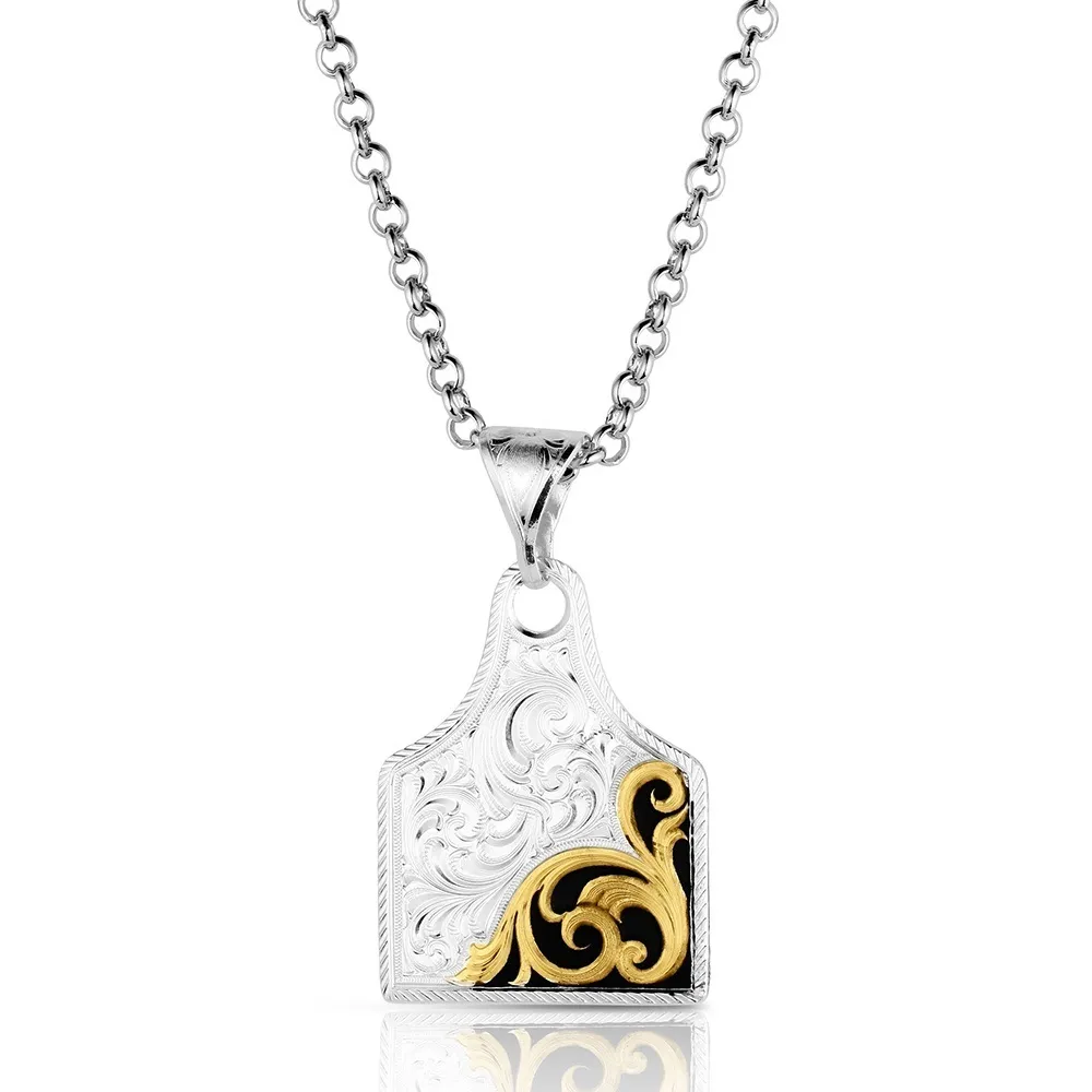 Montana Silversmiths Rural Route Cow Tag Necklace