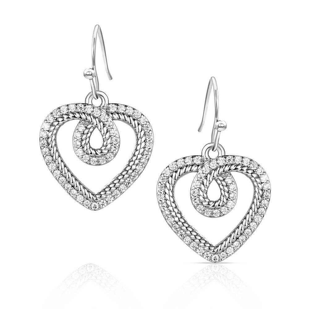 Montana Silversmiths Women's Heart of Radiance Crystal Dangle Earrings