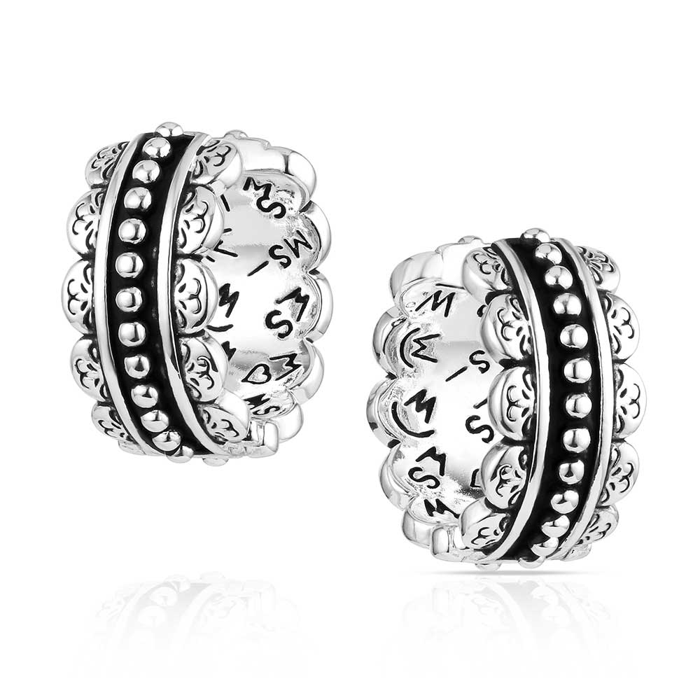 Montana Silversmiths Women's Petal Edge Hoop Earrings