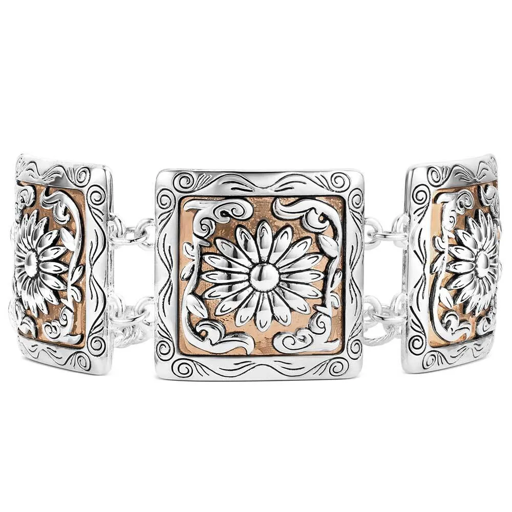 Montana Silversmiths Women's Ranch House Floral Bracelet
