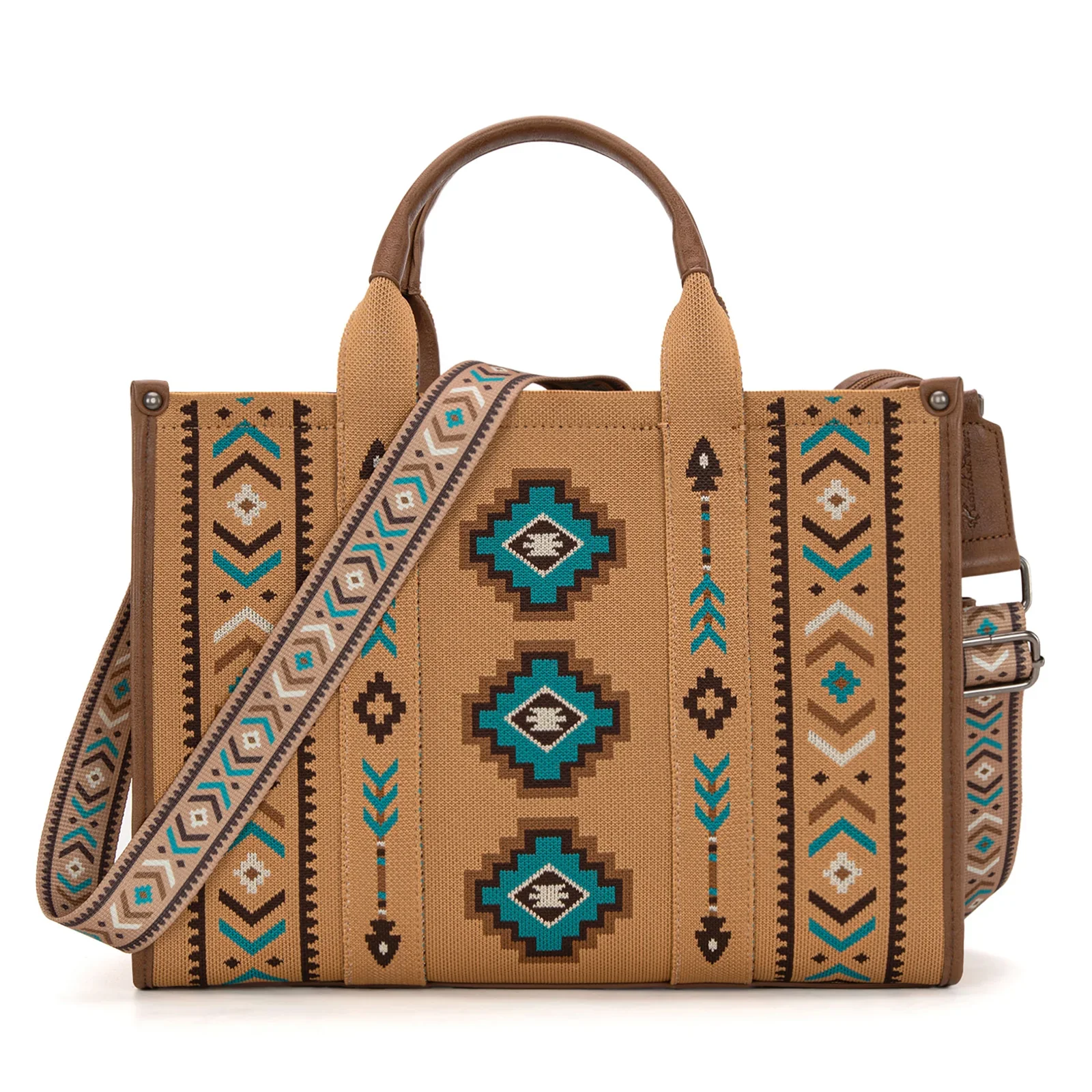 Montana West Aztec Retro Arrows Dual Sided Print Large Tote/Crossbody Bag- Mutiple Colors - Image 3