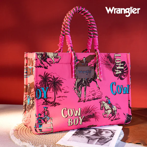 Montana West Cowboy Dual Sided Print Canvas Wide Handbag-Multiple Colors - Image 3