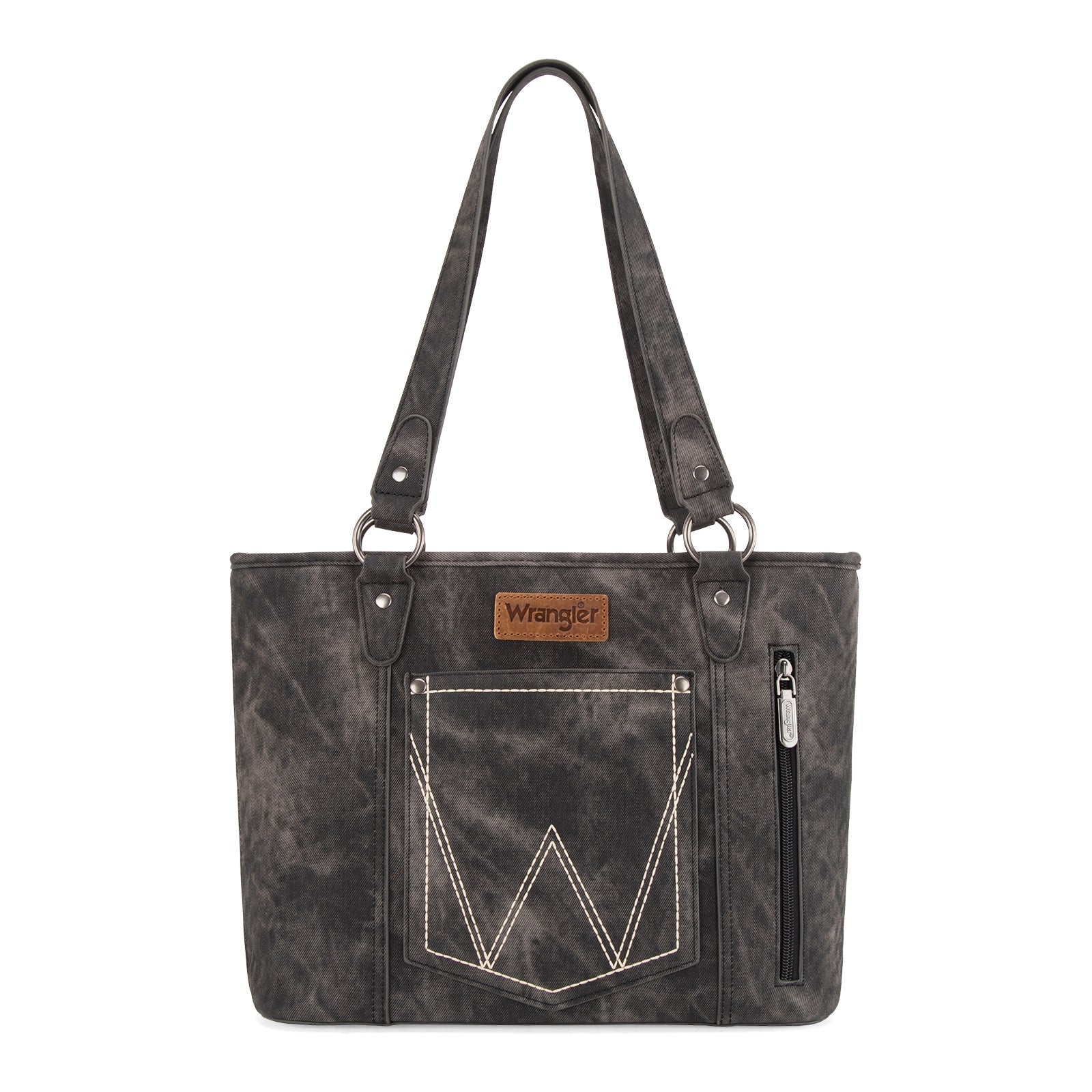 Montana West W Stitch Water Repellent Zippered Tote Bag- Multiple Colors - Image 2