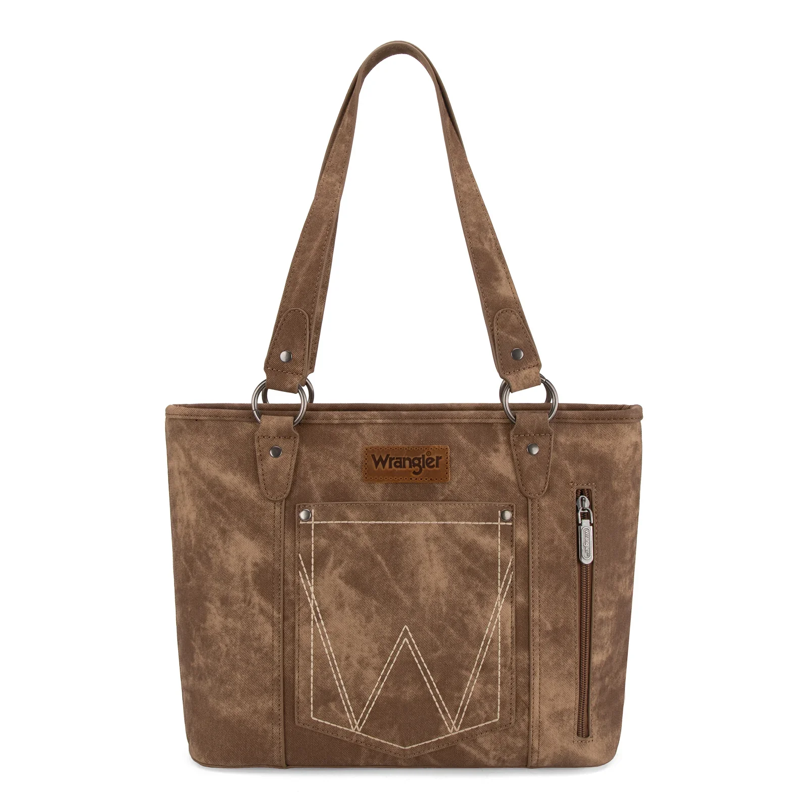 Montana West W Stitch Water Repellent Zippered Tote Bag- Multiple Colors - Image 4