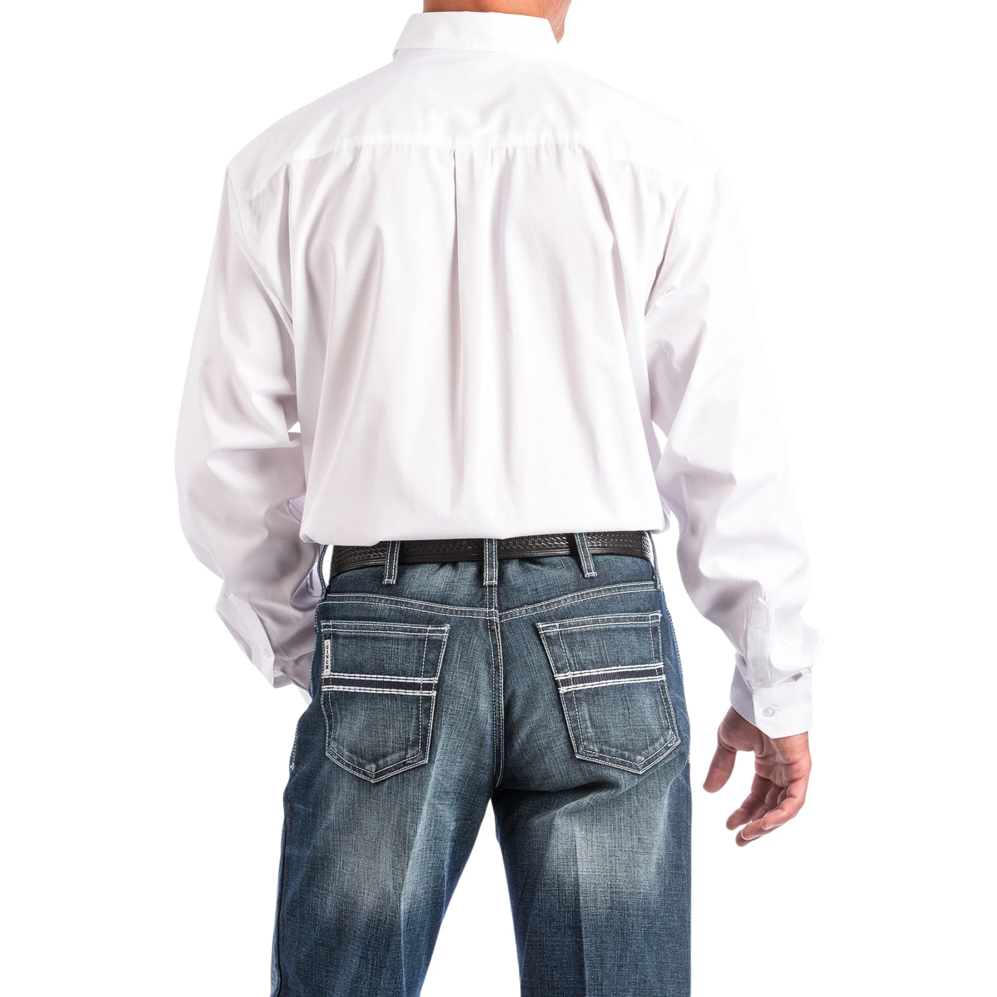 Cinch Classic Fit Men's Cotton Long Sleeve Shirt - White - Image 2