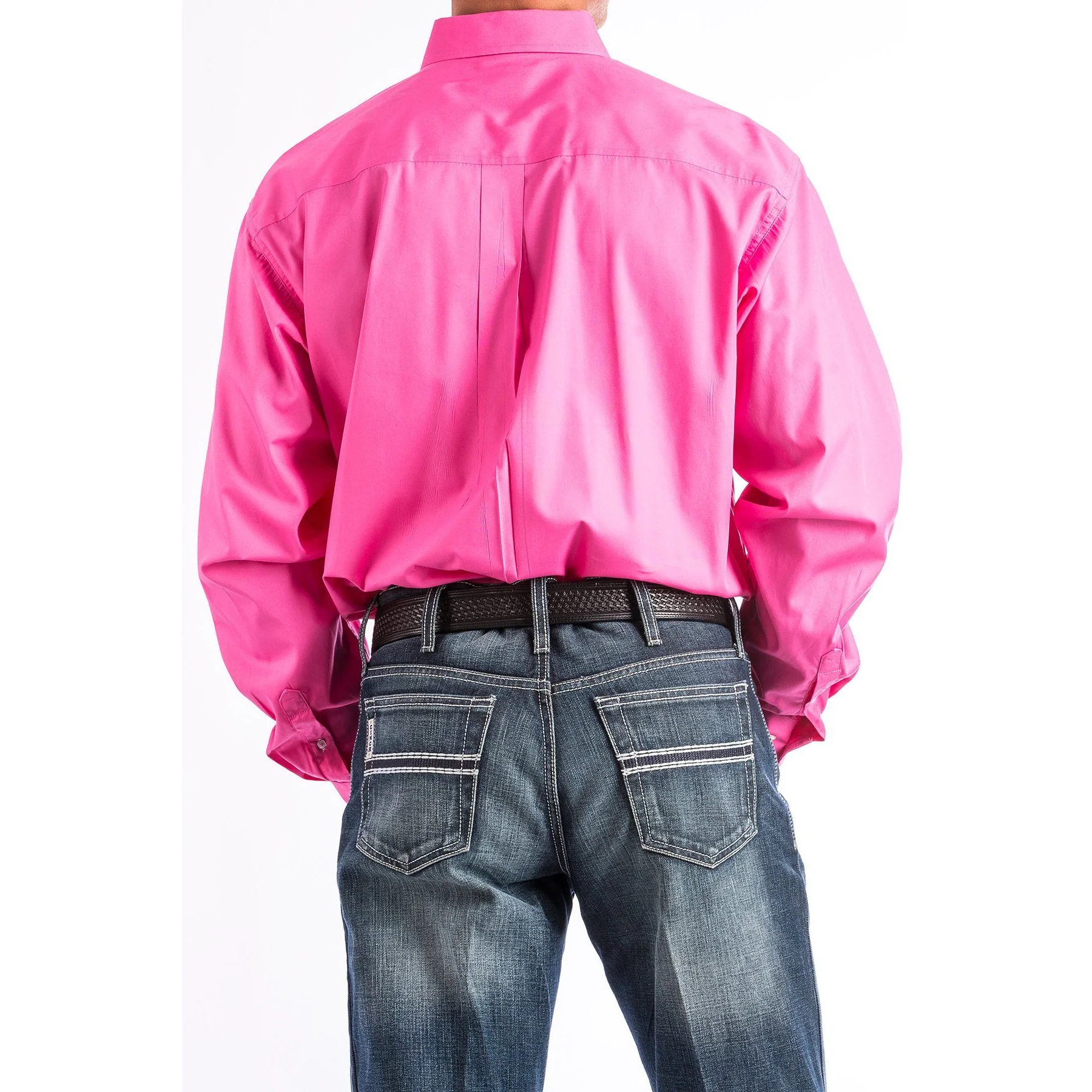 Cinch Classic Fit Long Sleeve Men's Cotton Shirt - Pink - Image 2