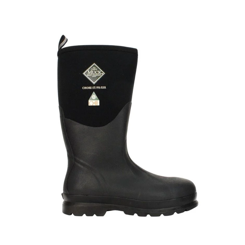 Muck Boots Tall Chore Steel Toe Fleece CSA - Black