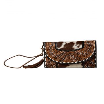 Myra Sandstone Trail Hand Tooled Wristlet Wallet