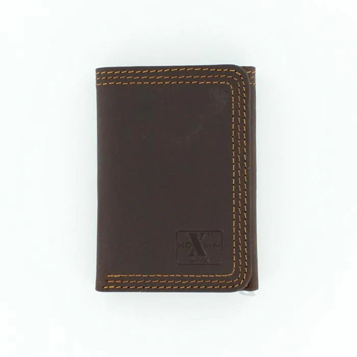 HDX Bi-Fold Triple Stitch Work Wallet - Brown
