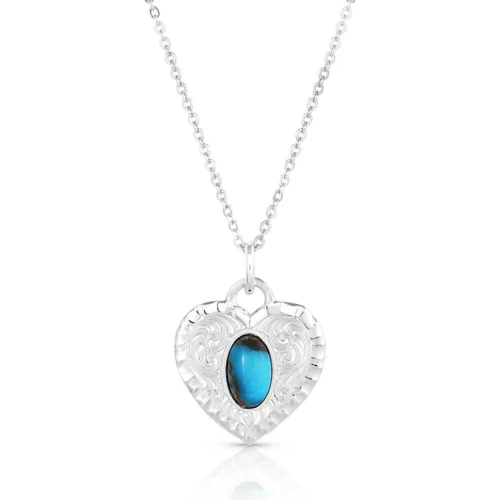 Montana Silversmith Chiseled Heart Turquoise Necklace