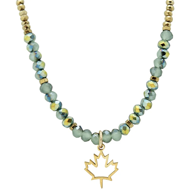 Necklace - Green Gold Maple