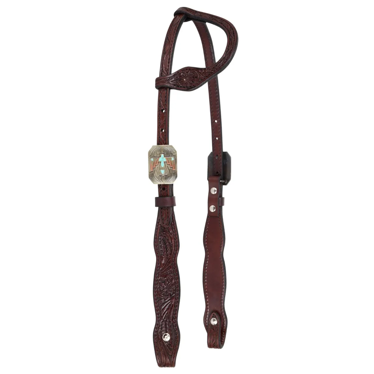 Reinsman Shaped Brow Great Oak 5/8" Single Ear Headstall