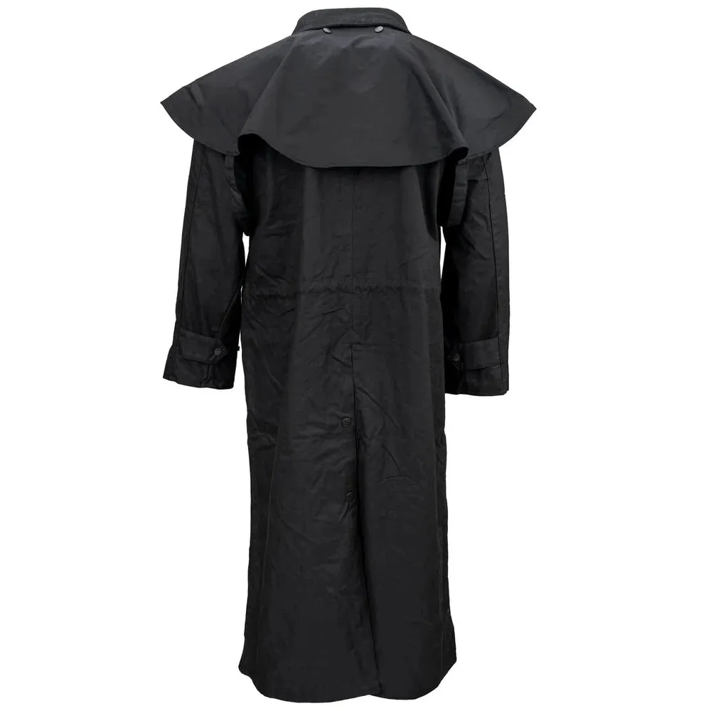 Outback Trading Stockman Extra Long Duster Coat- Black - Image 2