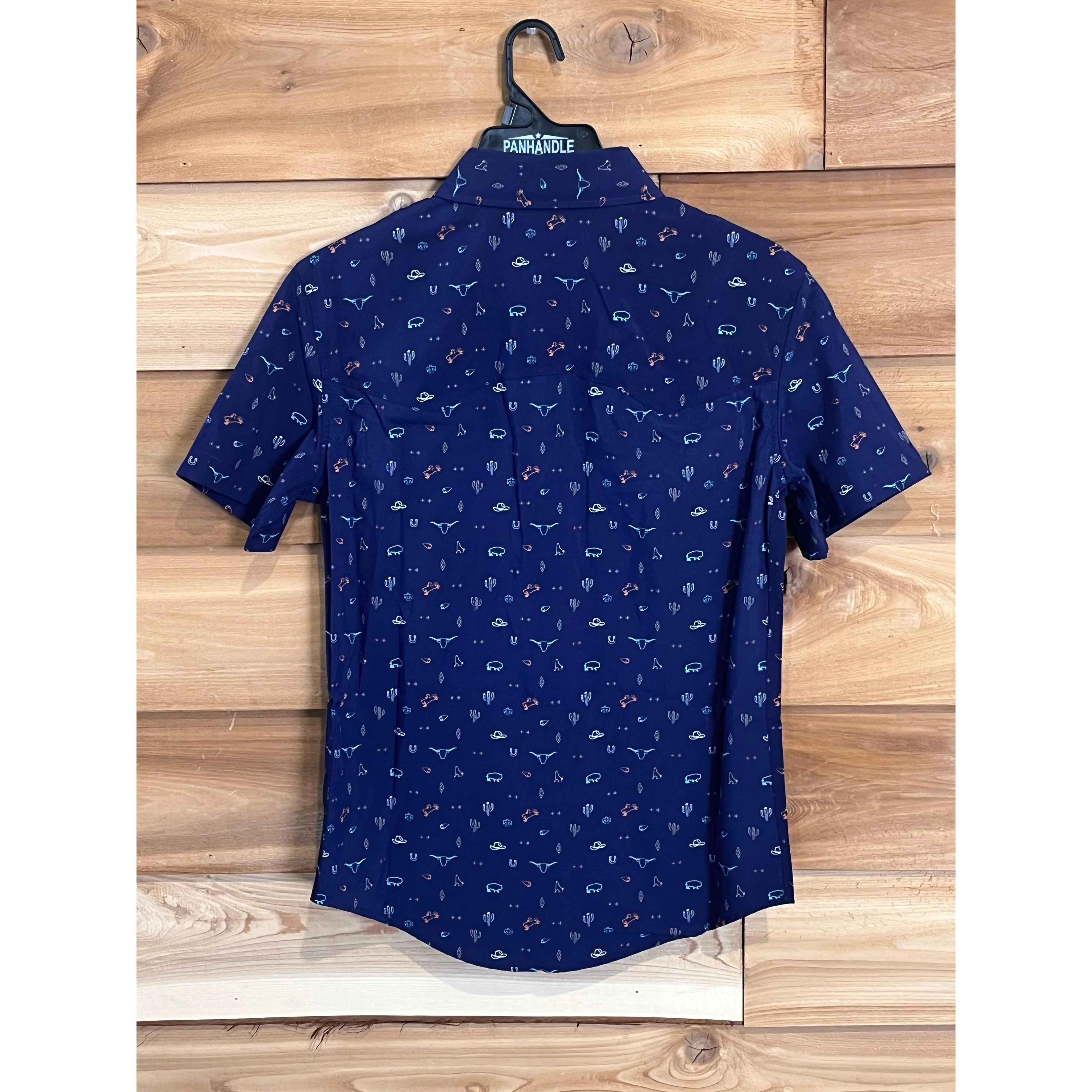 Panhandle Men's Button Up Shirt - Navy - Image 2