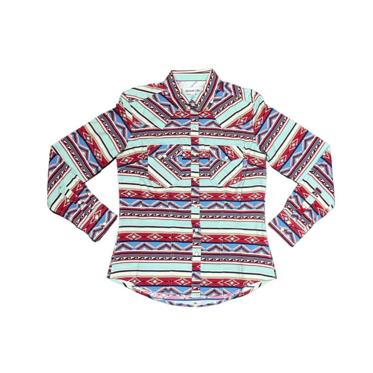 Panhandle Women's Long Sleeve Performance Snap Shirt-Light Navy