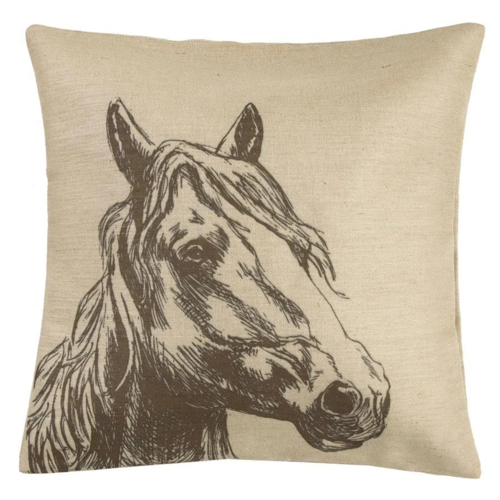 HiEnd Accents Horse Head Burlap Pillow - 22x22
