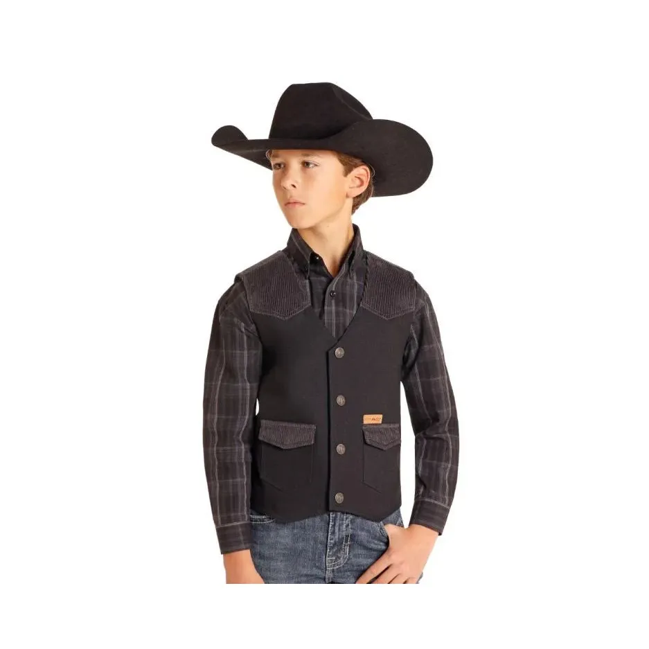 Powder River Kid's Rodeo Vest - Black