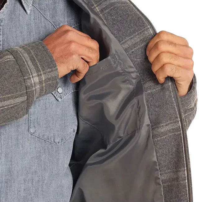 Powder River Men's Plaid Wool Jacket - Charcoal - Image 2