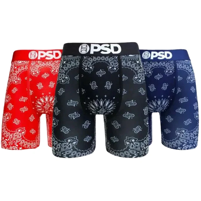 PSD Men's Underwear Dark Bandana  Boxer Brief - 3 pack