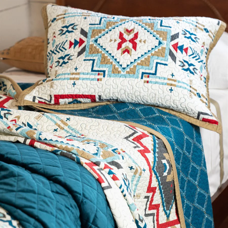 Spirit Valley Quilt Set  Full/Queen Teal
