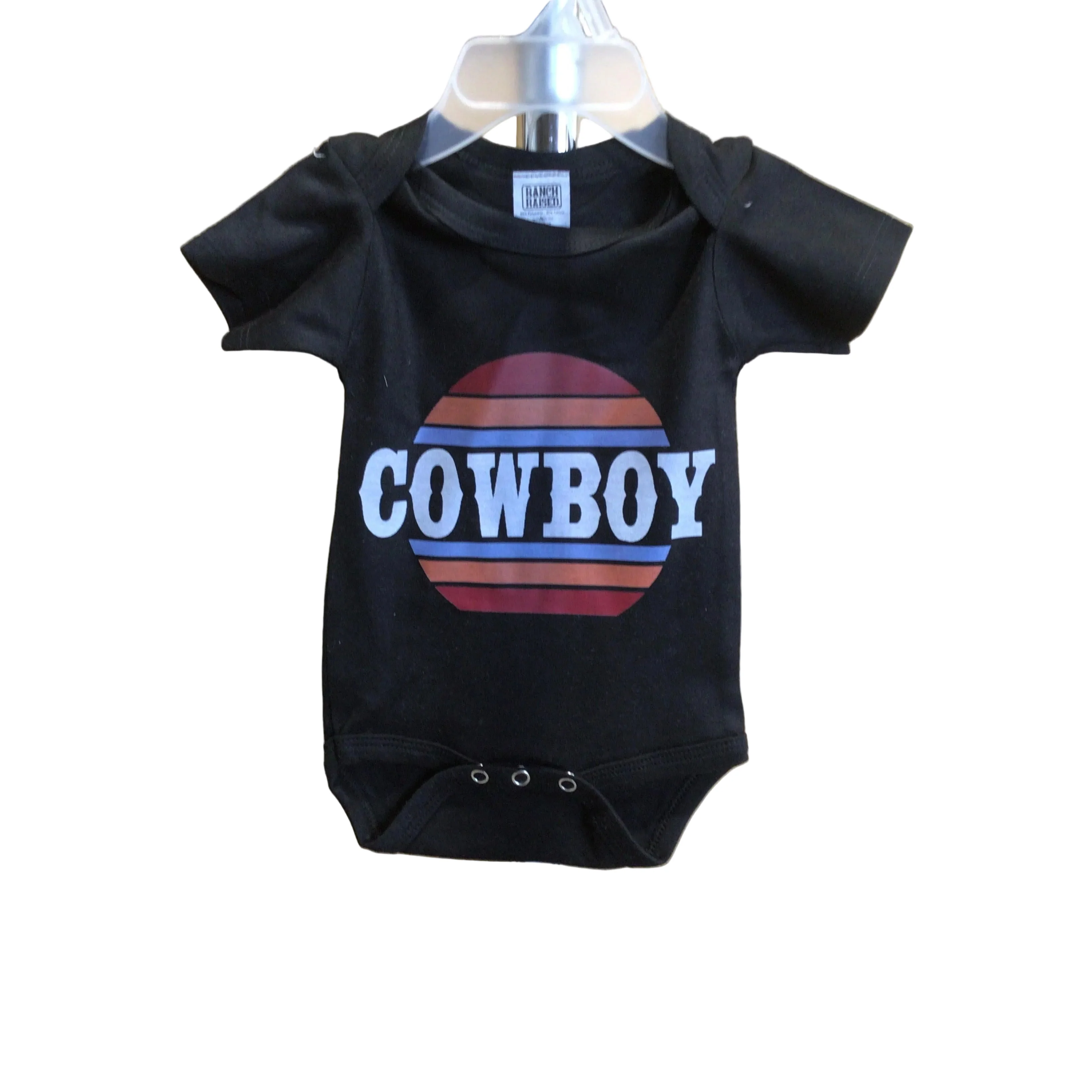Ranch Raised Cowboy Sunrise Onesie