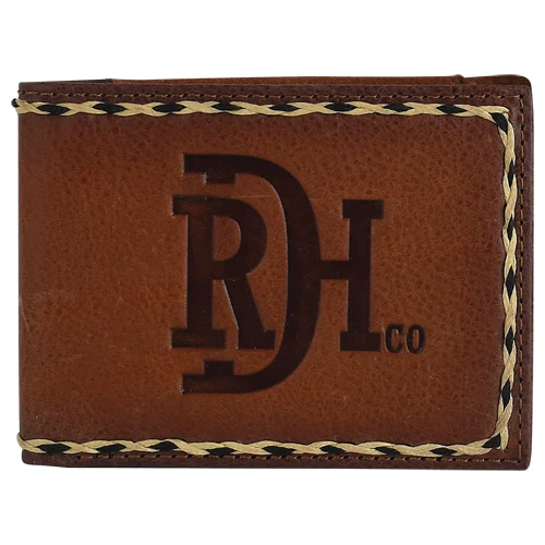 Red Dirt Hat Co Bifold Wallet with Embossed Logo with Braided Edge