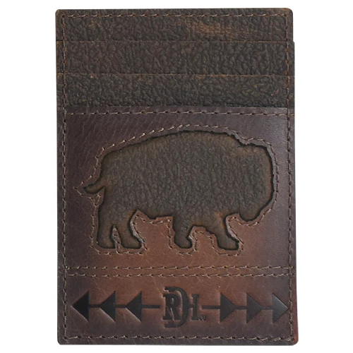 Red Dirt Hat Co Card Wallet with Raised Bison