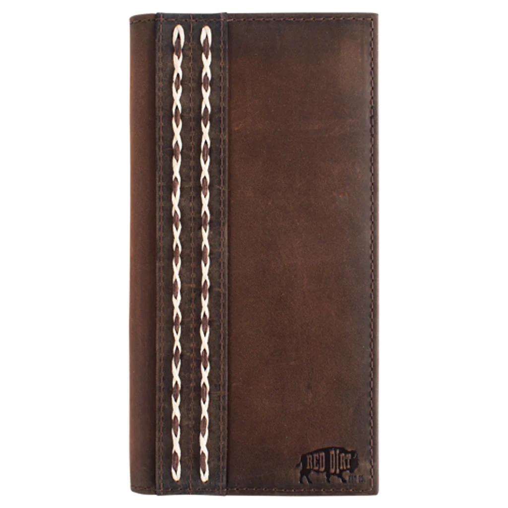 Red Dirt Hat Co Men's Double Braided Rodeo Wallet - Oiled Brown