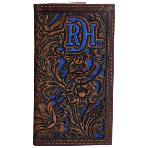 Red Dirt Hat Co Rodeo Wallet with Tooled Cobalt Inlay