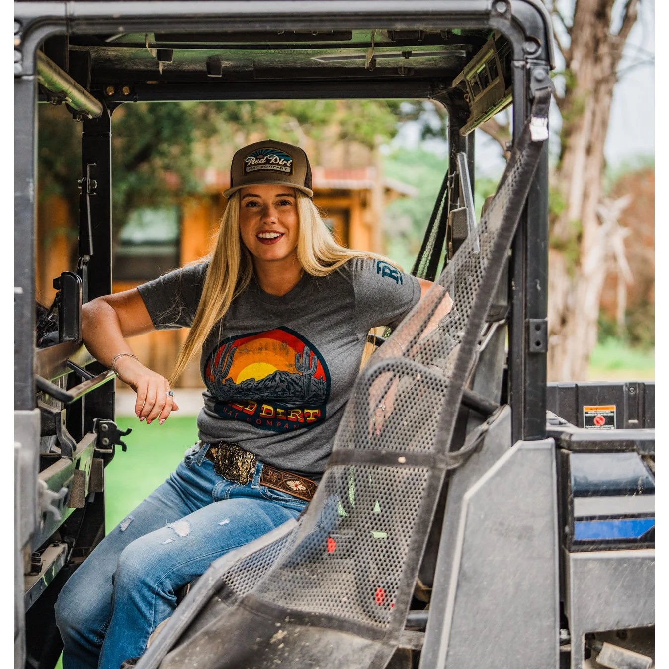 Red Dirt Hat Co. Unisex Rise N Shine T-Shirt - Deep Heather - Image 2