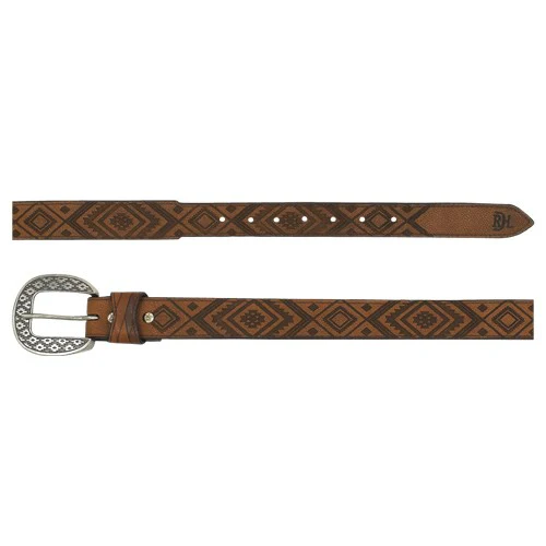 Red Dirt Hat Co Women's Brown Belt with Etched Design