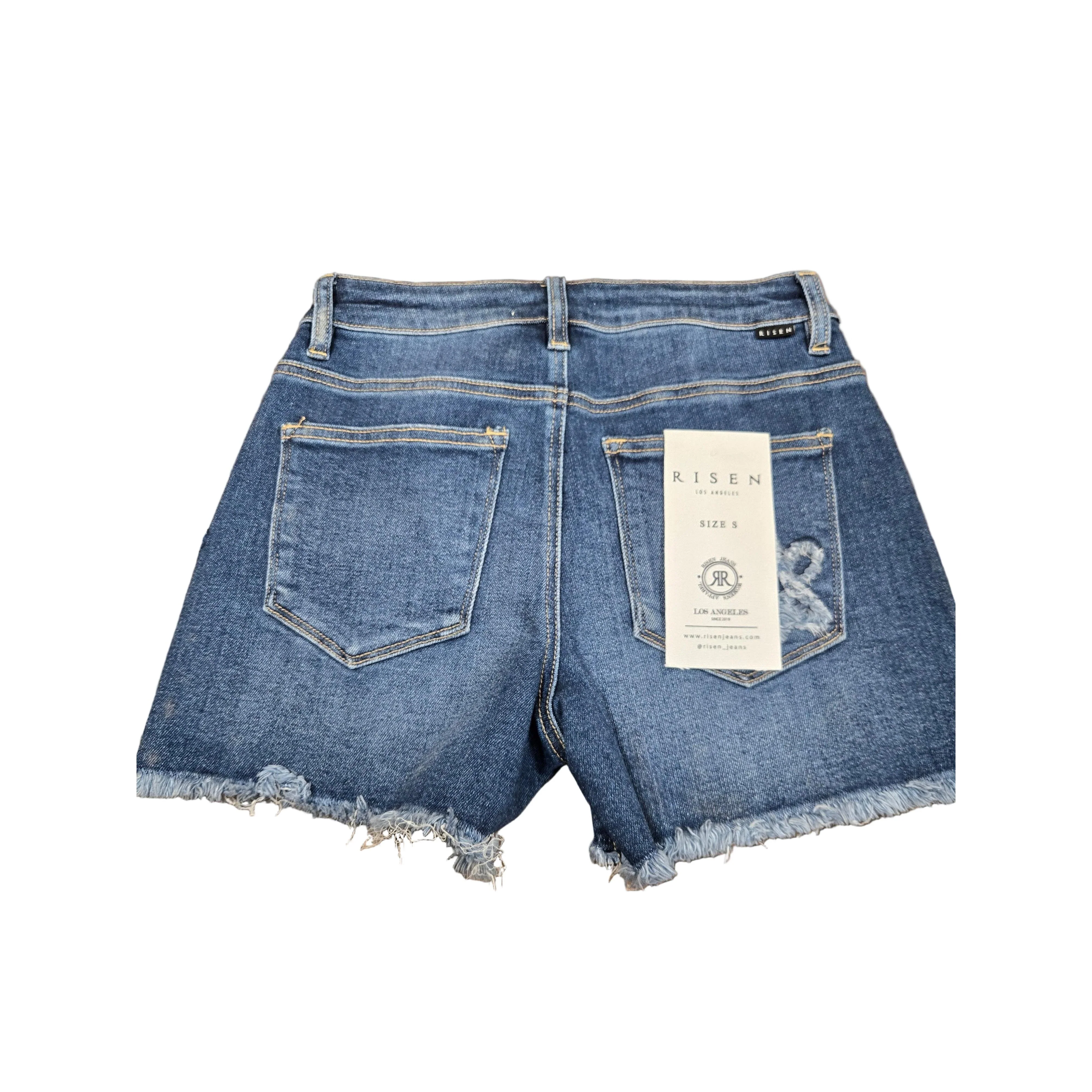 Risen Women's High Rise Flower Patched Shorts - Dark - Image 2