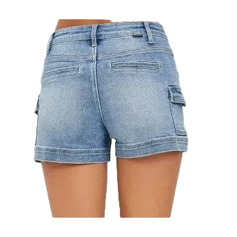 Risen Women's High Rise Side Cargo Pocket Shorts - Light - Image 2
