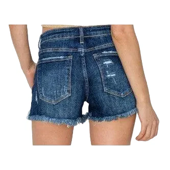 Risen Women's Mid Rise Button Down Shorts - Dark - Image 2