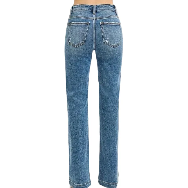 Risen Women's Tummy Control High Rise Straight Jeans - Multiple Colours - Image 2