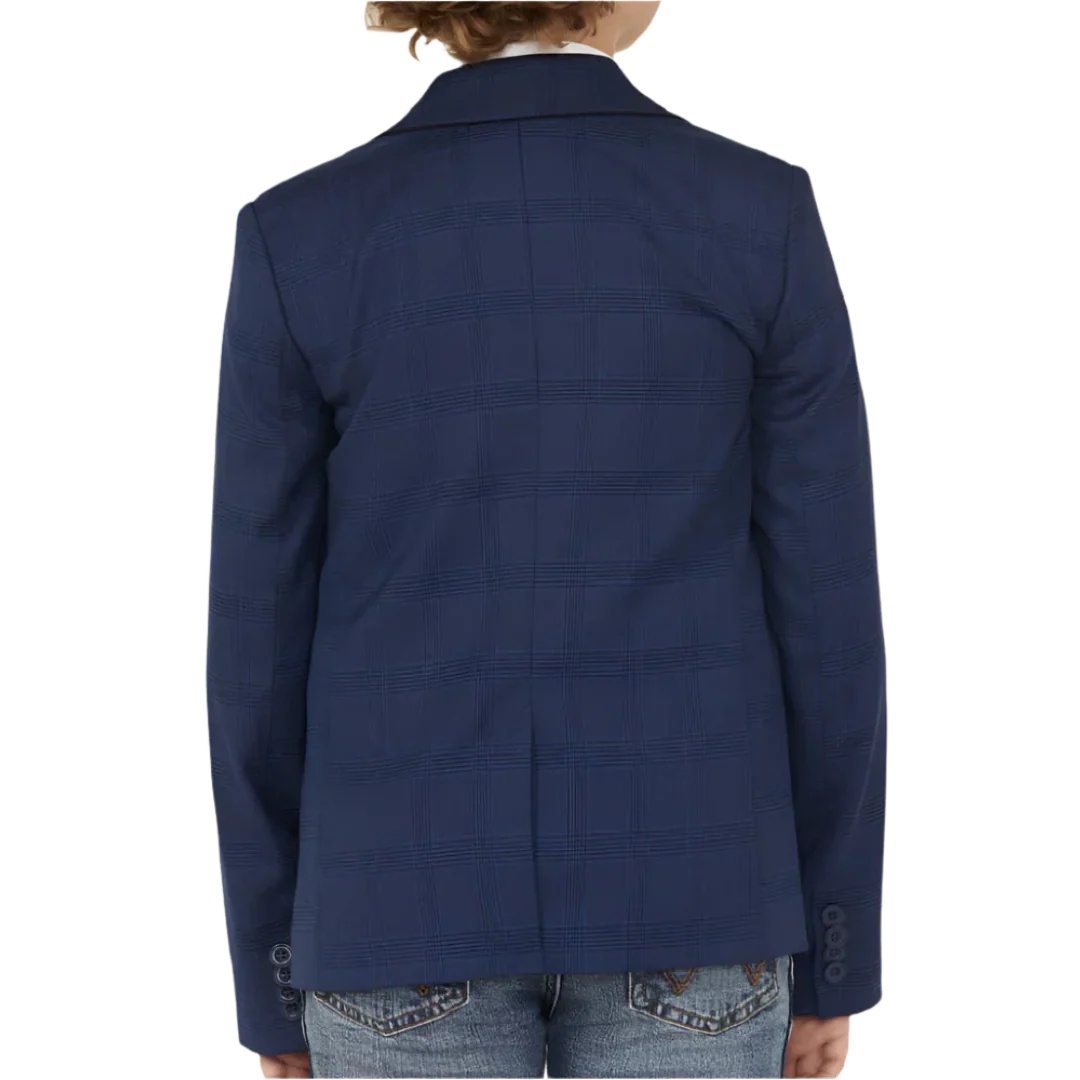Rock & Roll Boy's Plaid Blazer-Navy - Image 2