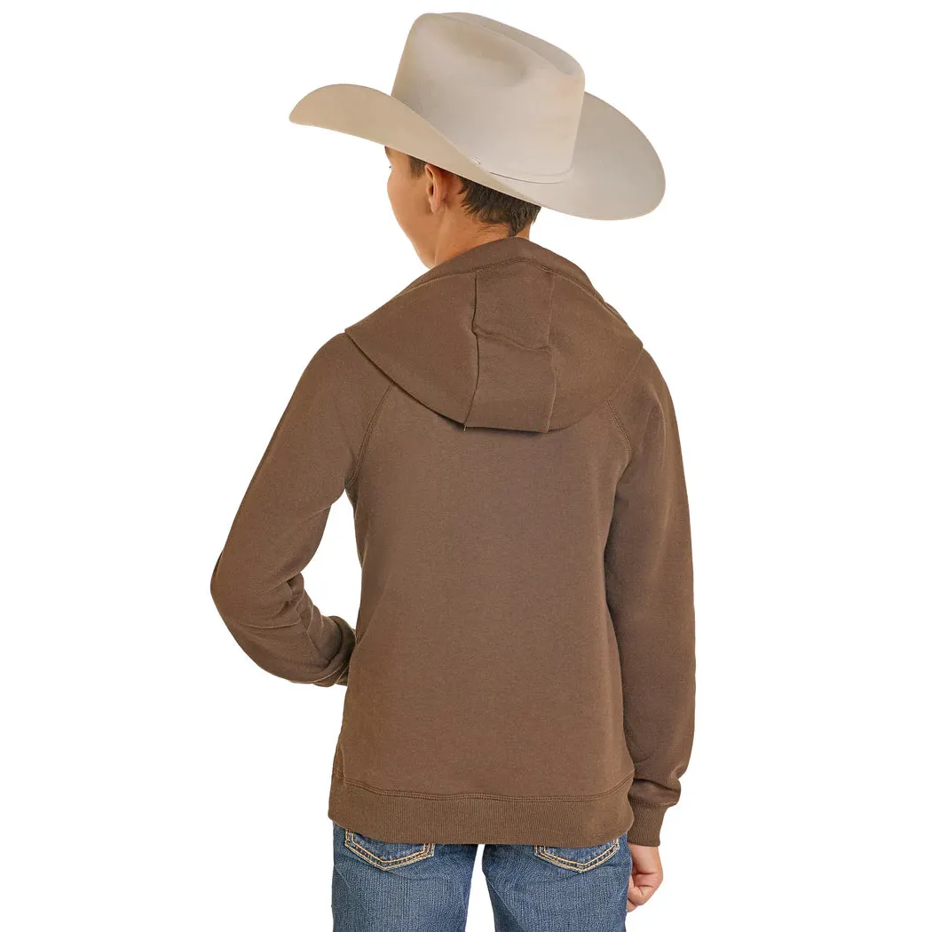 Rock & Roll Boy's Rodeo Graphic Hoodie - Brown - Image 2