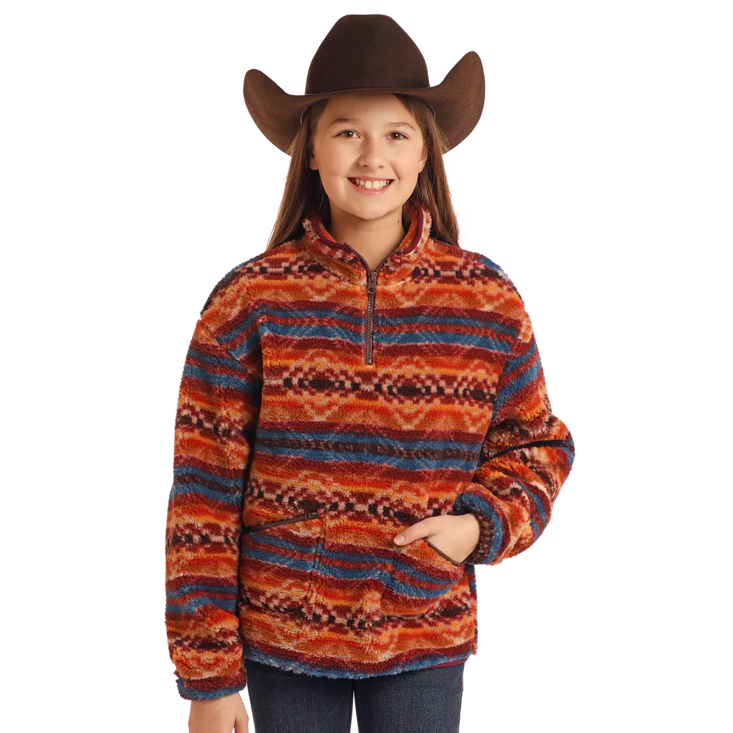 Rock & Roll Girl's Aztec Print Sherpa - Multiple Colours
